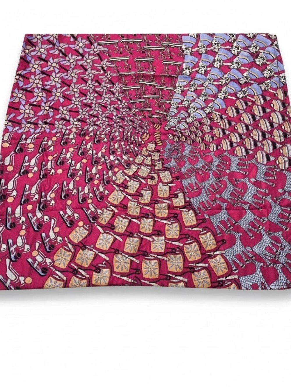 Pineda Covalin Silk Scarf Pink Abstract Luxury Designer Square Scarf Mexico Made